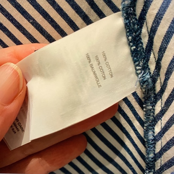 J. Crew Side Button Striped Blue Skirt - Picture 6 of 6